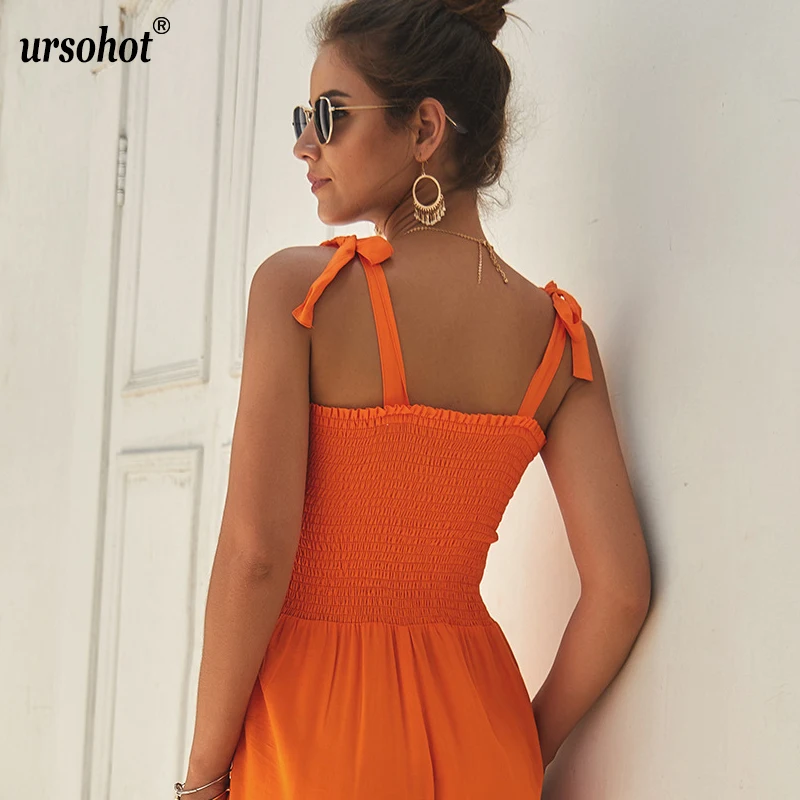 Ursohot Boho Длинные широкие комбинезоны с ремешками на ногах Плиссированные