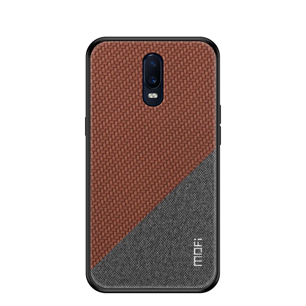 Brown MOFI OnePlus 6 т защитный чехол крышка ПУ; кожа; силикон Роскошные чехол для телефона One Plus 6 т задняя крышка 1+ 6 т ударостойкий чехол - Цвет: Brown