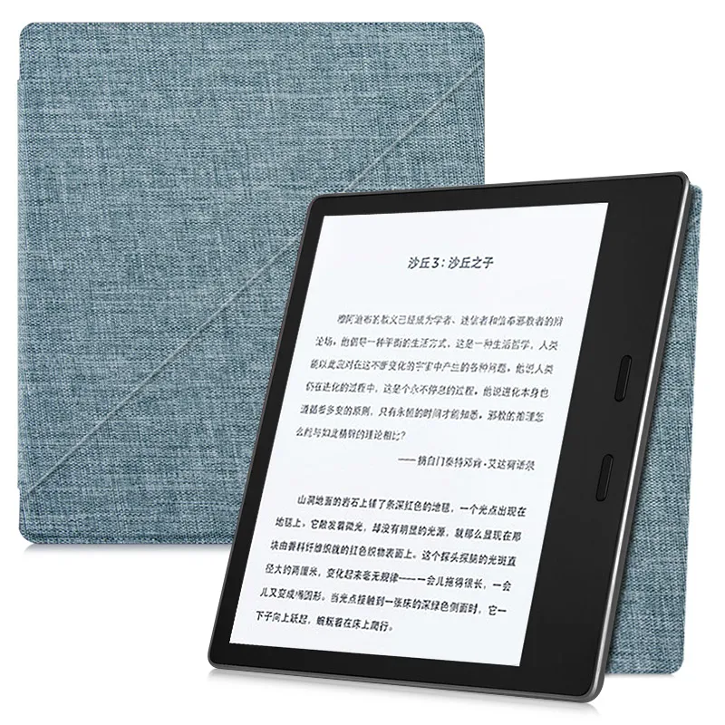 Ультра-тонкий чехол BOZHUORUI для Kindle Oasis(9th Gen, Release), магнитная сильная Адсорбция, откидной чехол высокого качества - Цвет: fabric-Gray