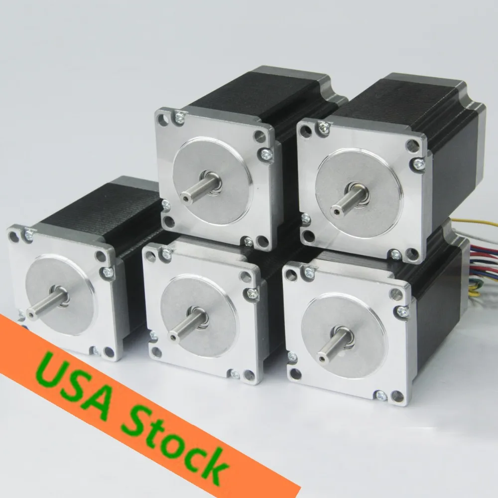 США бесплатно! CNC Wantai 5 шт. Nema 23 шаговый двигатель 57BYGH627 270oz in 76 мм 3.0A CE ISO ROHS