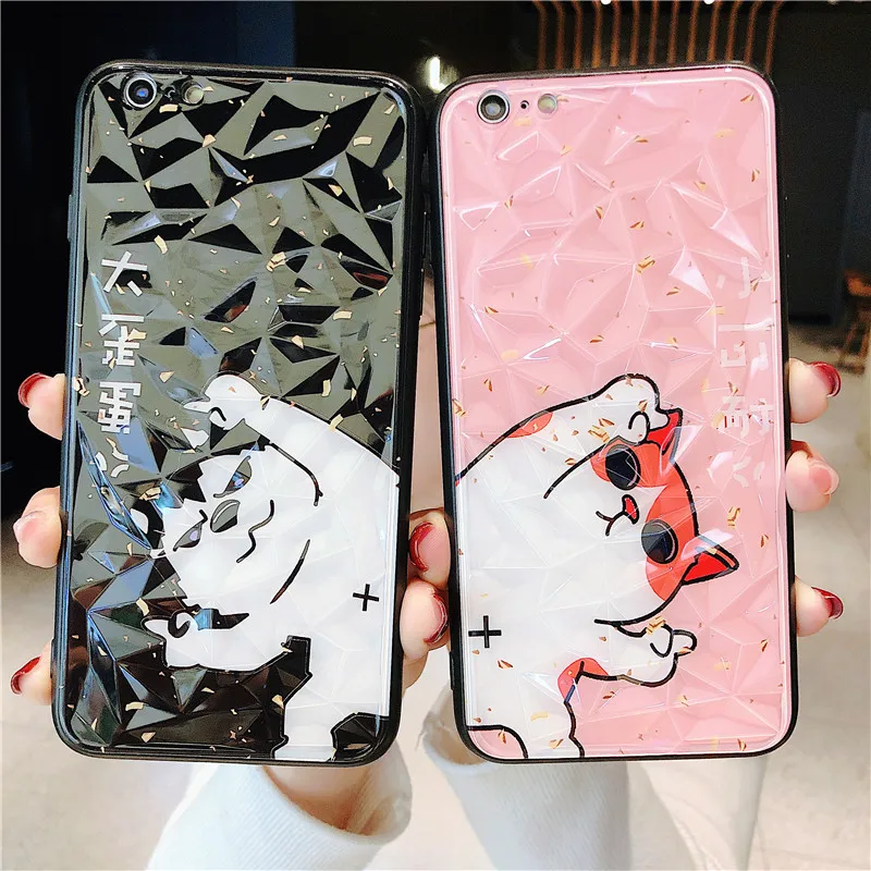 Алмазный Узор розовый черный супер милый мультяшный котенок китайский чехол для