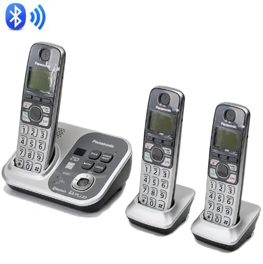 Three Handsets DECT 6,0 цифровой беспроводной телефон связь с сотовыми телефонами Bluetooth беспроводной телефон с системой ответа - Цвет: Three Handsets