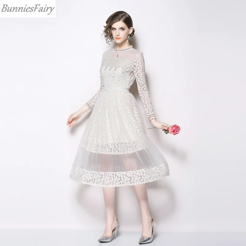 BunniesFairy/Новинка 2018 года Осеннее женское платье в стиле милой принцессы бежевое