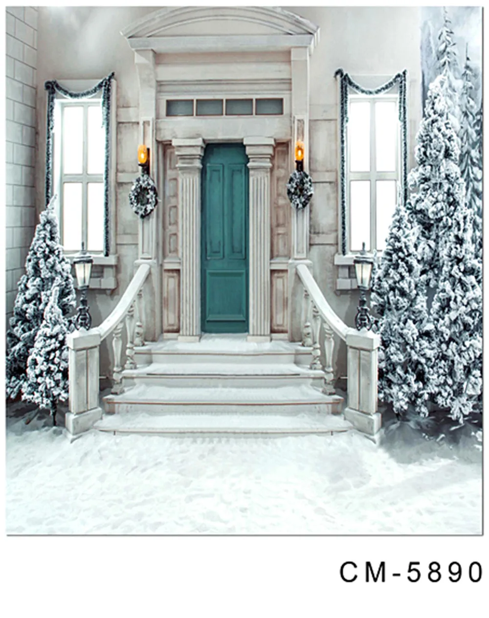 

Thin Vinyl Cloth Photography Backdrop 5x7 Palace Snow Winter Tree View For Wedding Photo Shoots Photo Studio Background Backdrop