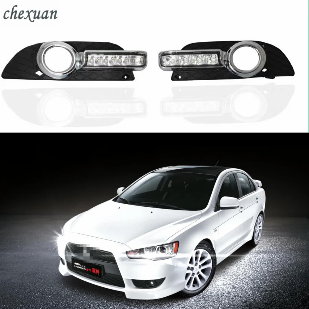Cscsnl 1 комплект для Защитные чехлы для сидений, сшитые специально для Mitsubishi Lancer EX 2009 2010 2011 2012 2013 светодиодный DRL Противотуманные фары ABS колпак противотуманных фар