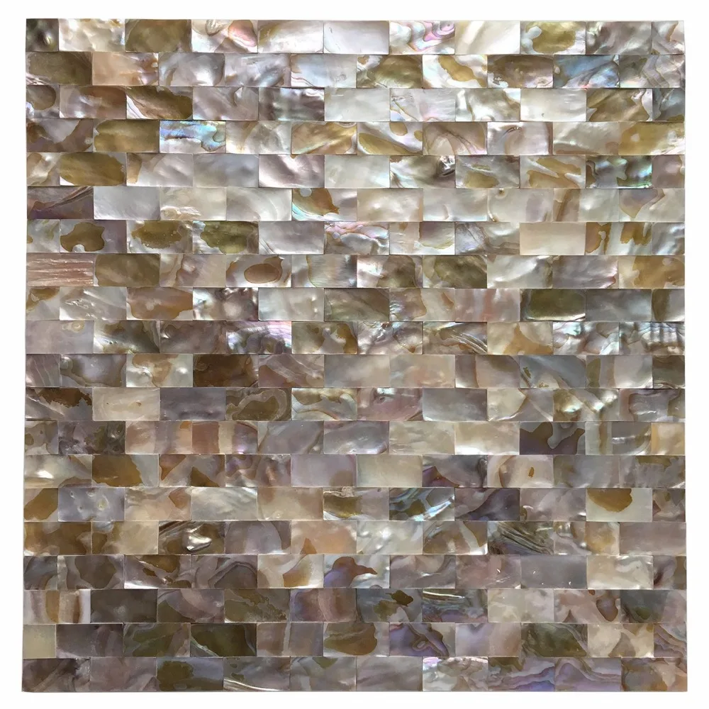 

Art3d Peel and Stick Mother of Pearl Shell Mosaic Tile for Kitchen Backsplashes, 12" x 12" Coloful Taxtures with 6 Tablets