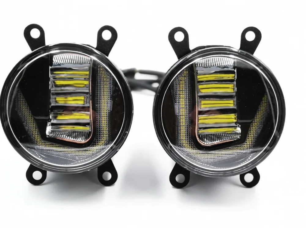 3-IN-1 Functions LED DRL Daytime Running Light Car Projector Fog Lamp with yellow signal For Mitsubishi Triton L200 2013 -2017 | Автомобили