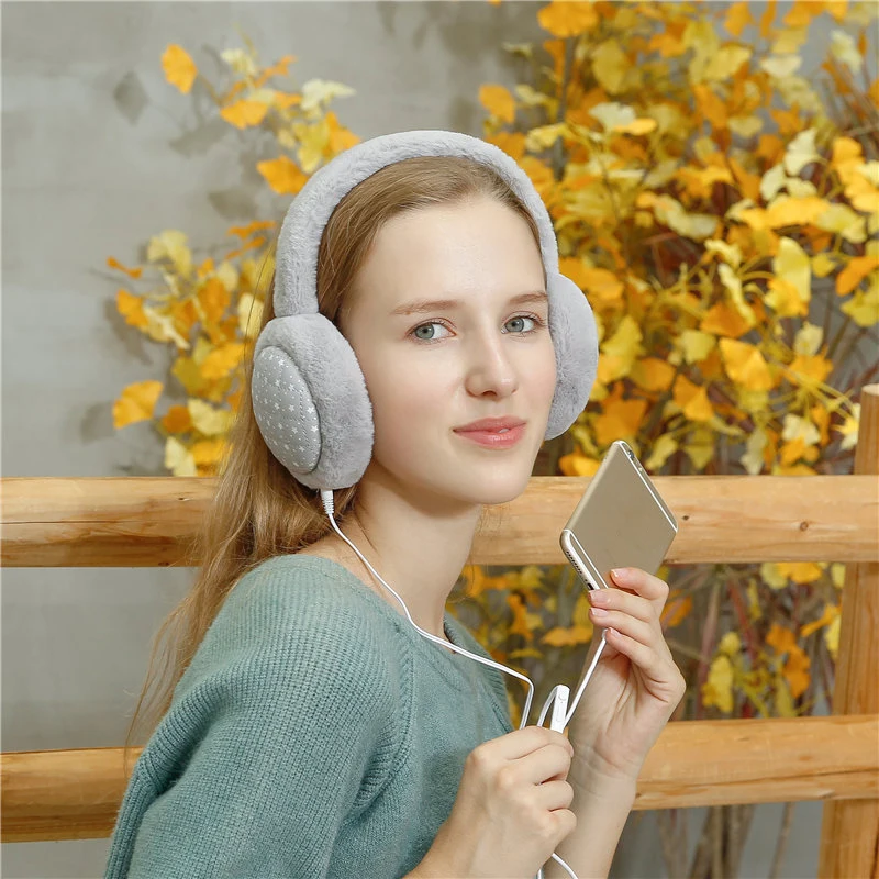 New Fashion Music Earmuffs Women Ear Muffs Warmer faux rabbit fur Winter Accessories for women | Аксессуары для одежды