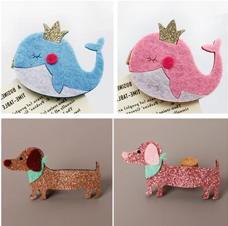 2 шт = 1 лот КИТ кролик птицы Собака Такса заколка для собак девушка шпилька хлопок