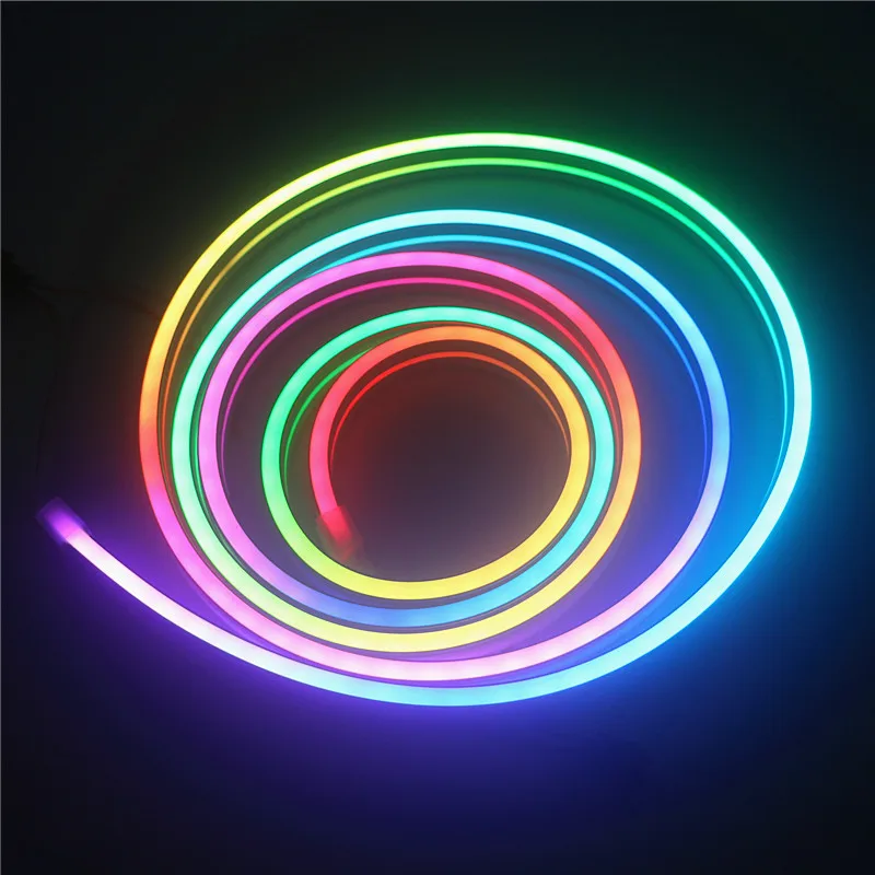 

2m RGB led Neon pixel Rope DC 5V WS2812B WS2812 Waterproof Strip Light Tape full color pixel addressable individually Neon Light