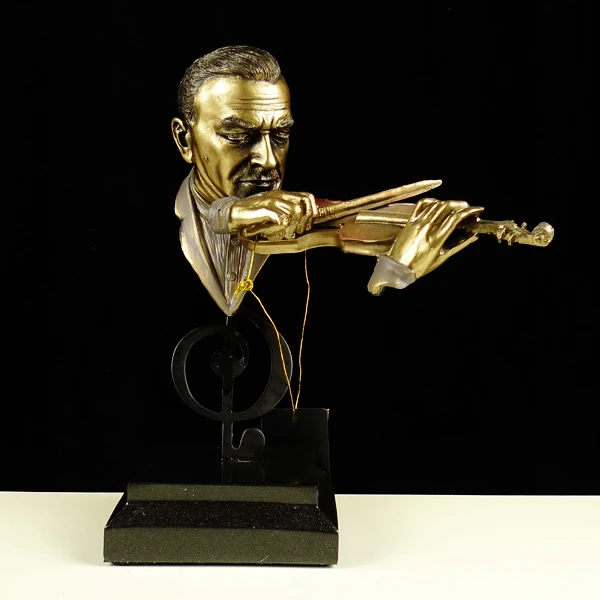 Грустная абстрактная скрипка мужской бюст смола Музыкальная фигурка статуя