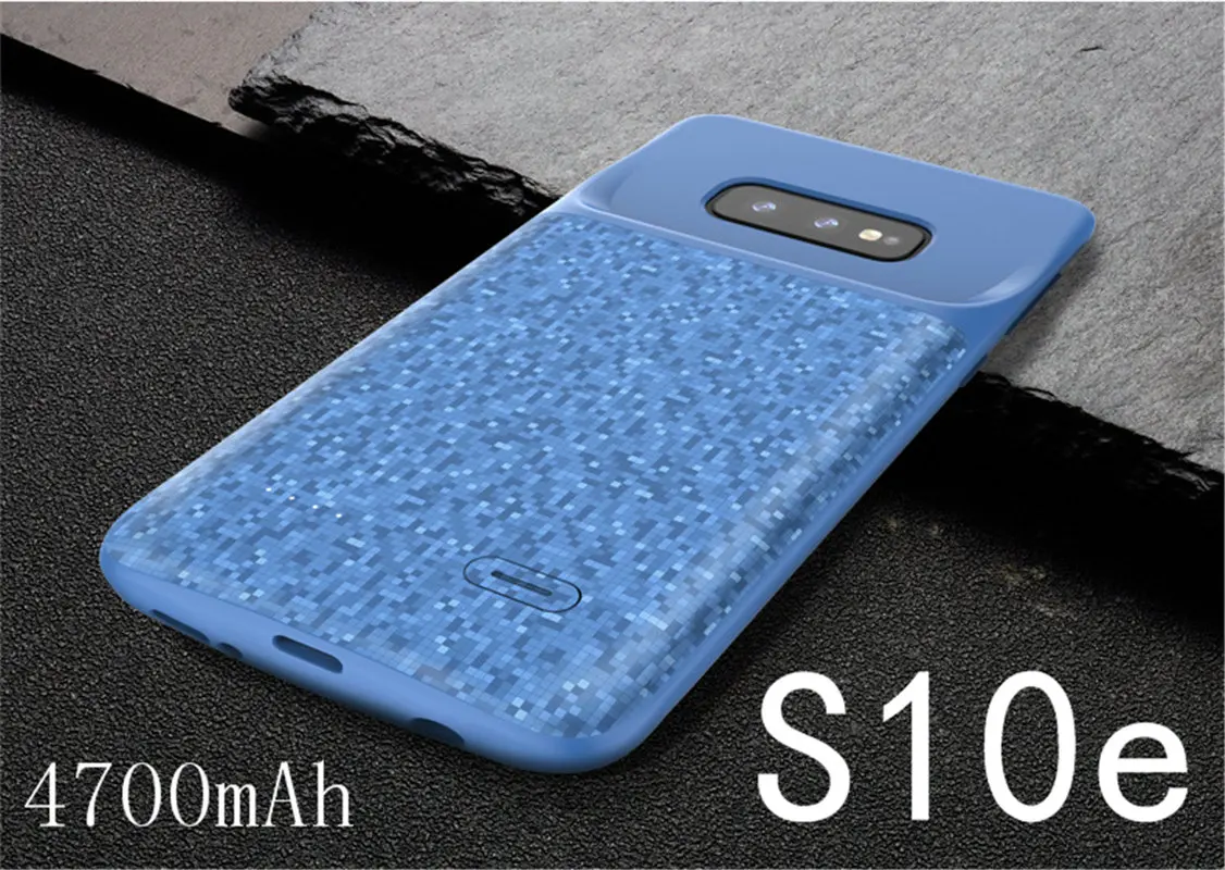 S10e-Blue Чехол-аккумулятор для samsung Galaxy S10 S10e, Силиконовый противоударный чехол для зарядного устройства, тонкий внешний аккумулятор, чехол для samsung S10 Plus - Цвет: S10e-Blue