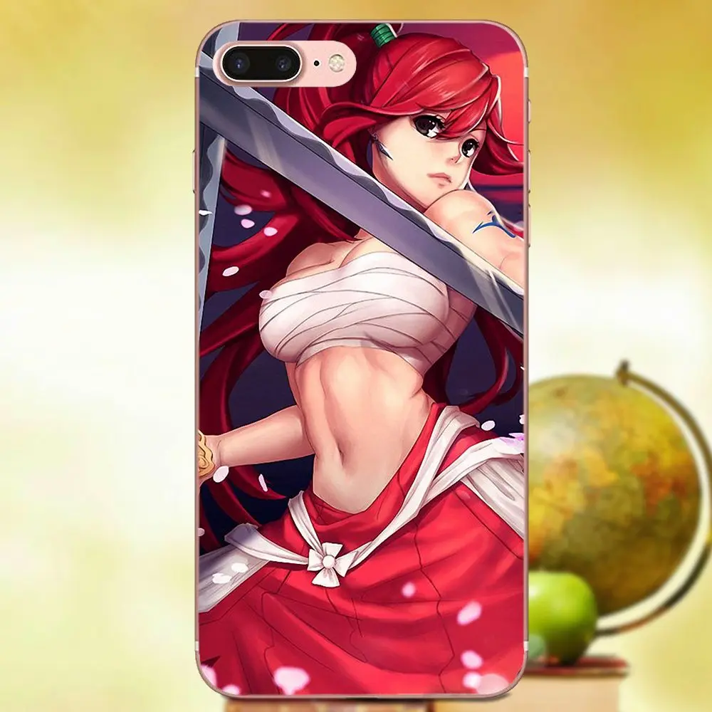 Чехол из ТПУ для Xiaomi Redmi Note 2 3 3S 4 4A 4X 5 5A 6 6A Pro Plus Fairy Tail Erza с черным логотипом |