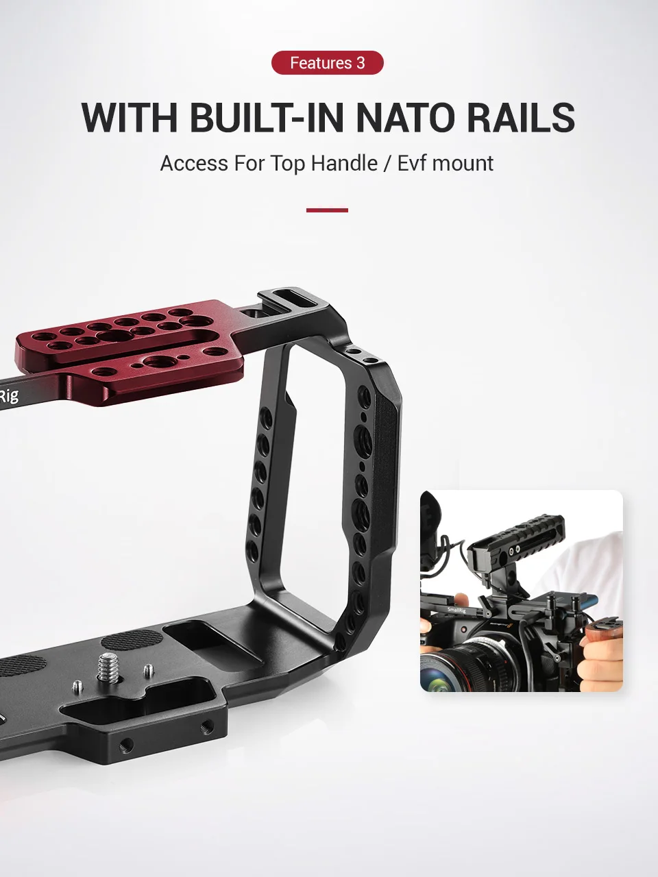 Клетка для камеры SmallRig BMPCC 4K 6K для карманного кинотеатра Blackmagic Design+ крепление для обуви Nato Rail-2203