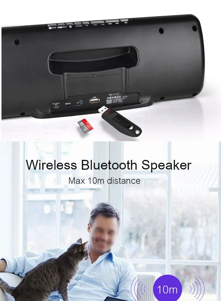 LEADSTAR HiFi двойной будильник беспроводной bluetooth динамик светодиодный FM радио большой экран пульт 1800 мАч TF карта сабвуфер