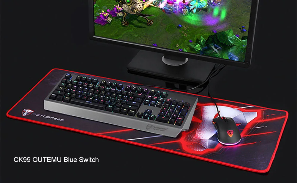 MOTOSPEED CK99 RGB механическая клавиатура анти-призрак 12 световых эффектов Outem/вишневый синий/красный переключатель 104 клавиш линкор Creatives
