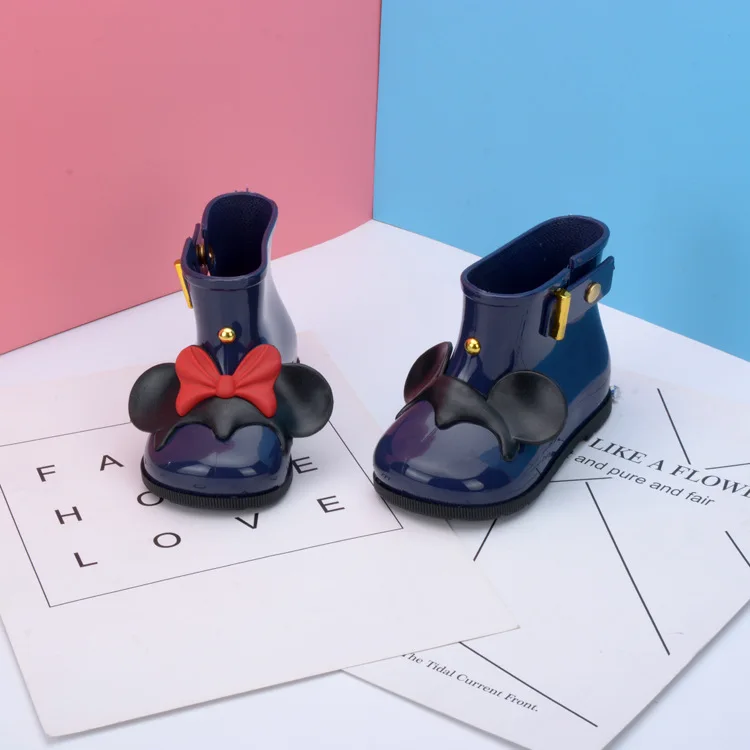 2018 мини Мелисса Детские прозрачные милые дождевые сапоги Нескользящие