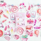 Наклейки бумажные с розовым сердечком и перьями для девочек, 46 шт.кор., миниатюрные, дневник в стиле Скрапбукинг