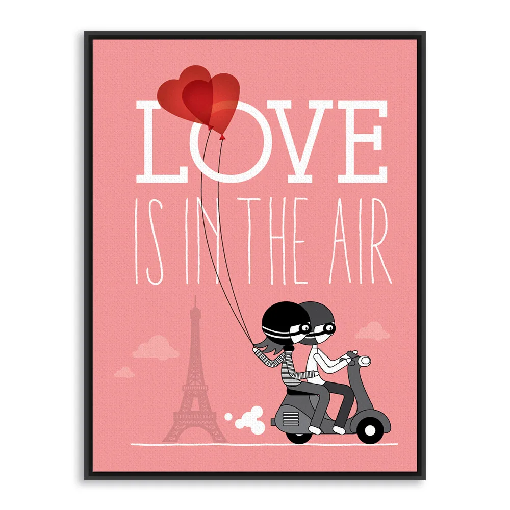 Романтическая парная парочка из Парижа Триптих свадебное украшение А4