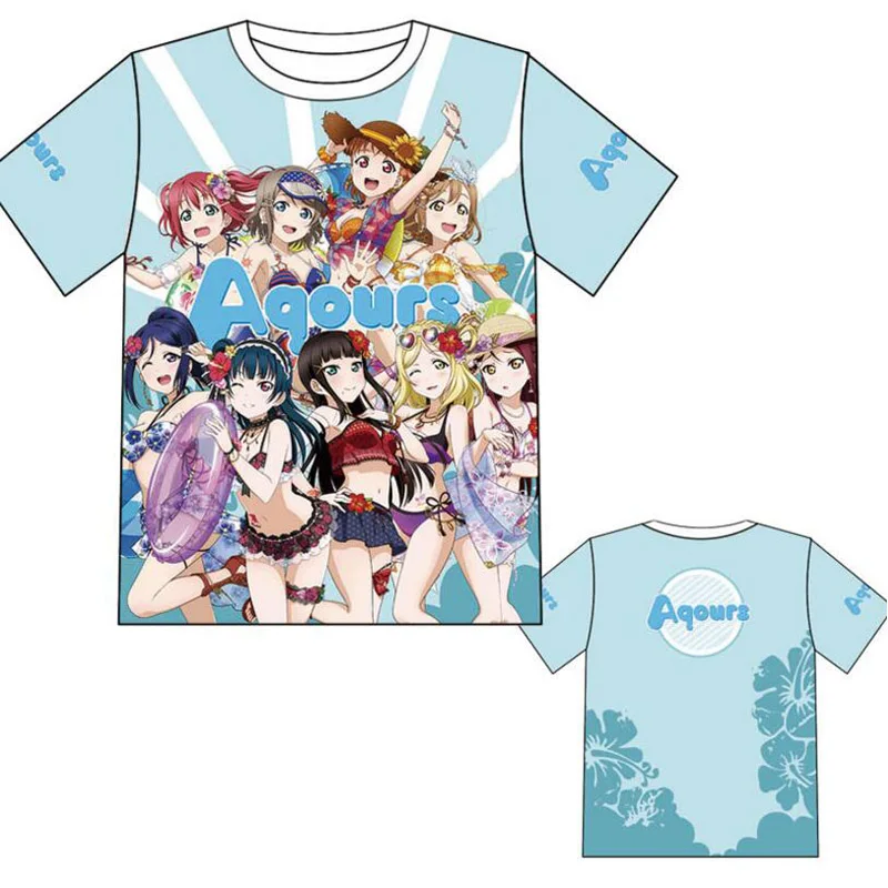 1 LoveLive! U's Aqours футболка Косплей Костюм Love Live Minami Kotori летняя футболка с короткими рукавами повседневные футболки - Цвет: 1
