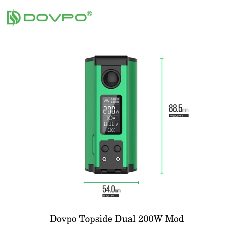 Электронная сигарета DOVPO Topside Dual 200 Вт Vape Mod Top Fill TC Squonk 10 мл Питание от двойной батареи 18650 испаритель VS Drag 2