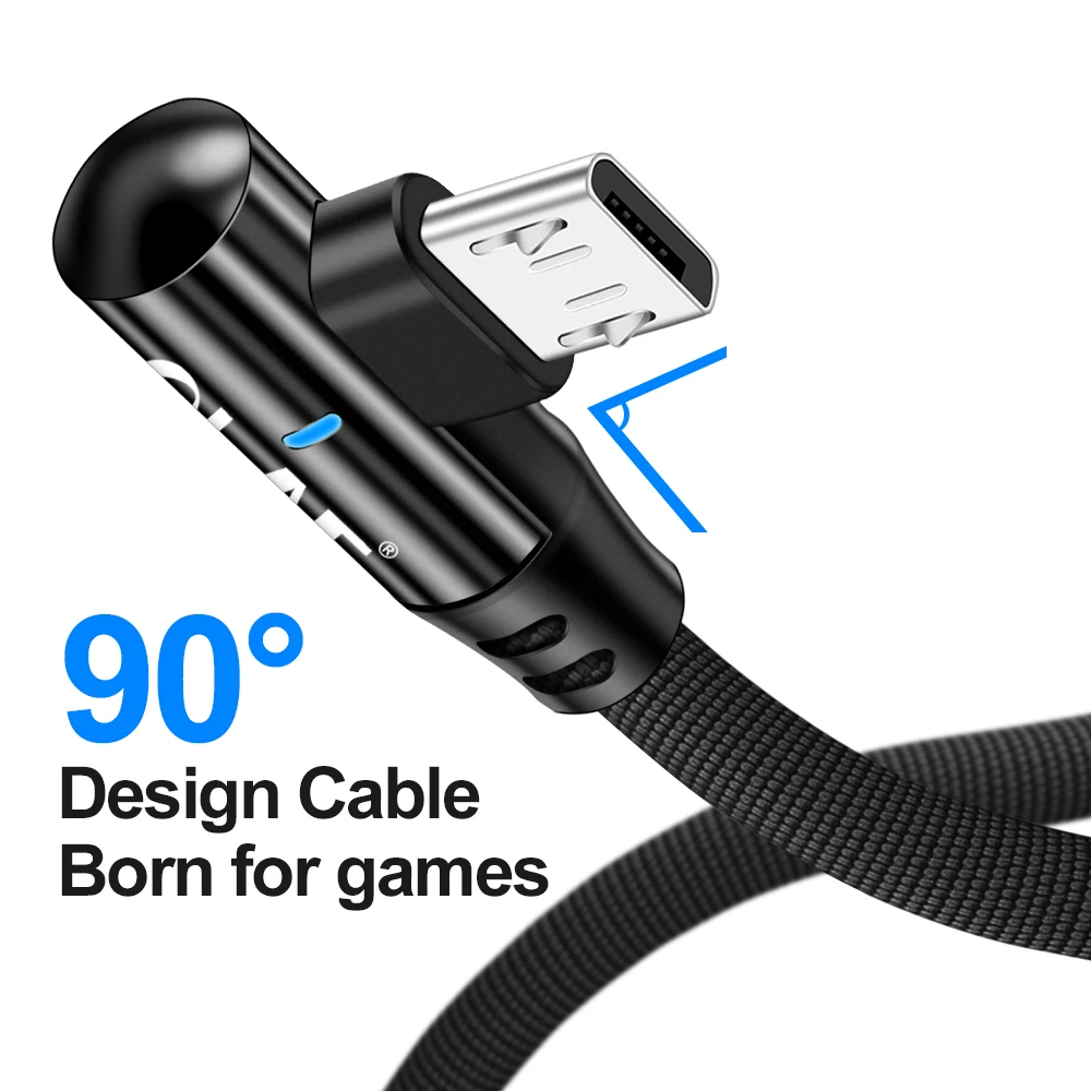 OLAF Micro USB Cable 90 Degree Fast Charging Data Android For Samsung galaxy s7 edge xiaomi redmi HTC cords | Мобильные телефоны и