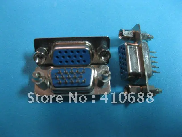 D-Sub 15-контактный гнездовой разъем для печатной платы 3 ряда с винтом 200 шт. в партии