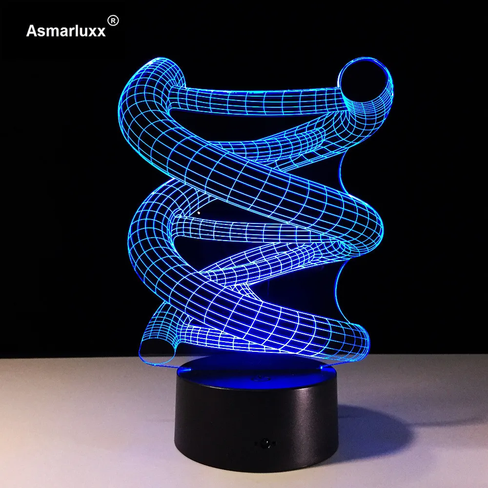 3D ДНК Декор для дома лампа Светодиодная Ночная 7 цветов стол Иллюзия спальня дети