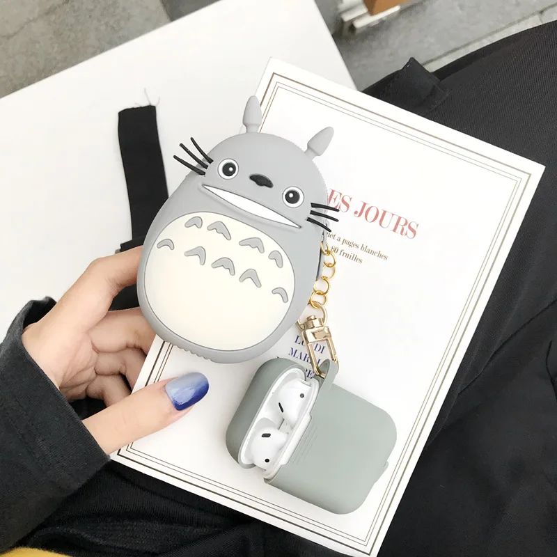 Корейский мультяшный бренд 3D Милый Медведь Кролик Утка Тоторо силиконовый беспроводной чехол для зарядки наушников для AirPods 1 2 Bluetooth чехол - Цвет: 3