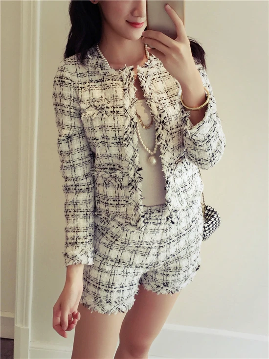ZAWFL твидовый костюм женский Подиум Дизайнер Высокое качество элегантный формальный