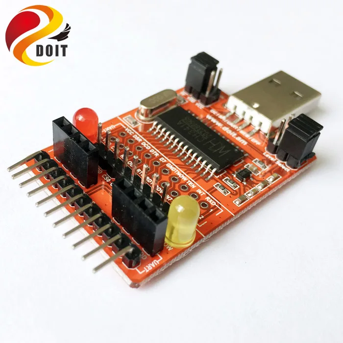 Оригинальный DOIT CH341A USB Transfer I2C/IIC/SPI/UART/TTL/ISP адаптер EPP/MEM параллельный