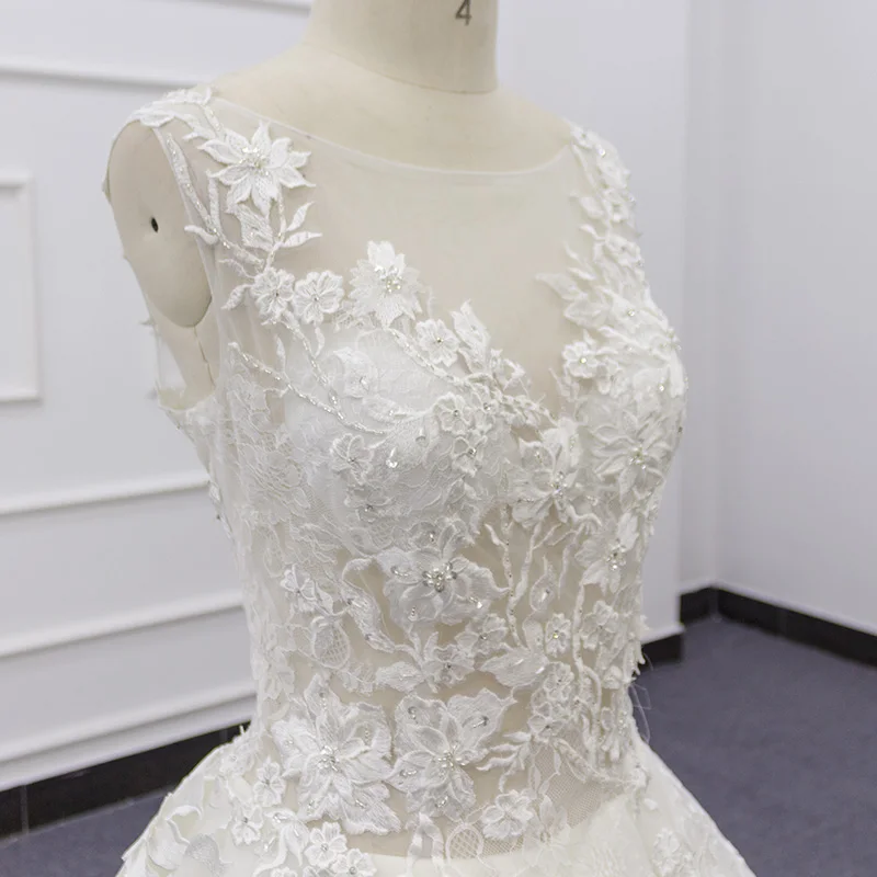 Eslieb свадебное платье deadings Жемчуг V образным вырезом Vestidos de novia Винтаж кружево свадебное платье с открытой спиной 5806