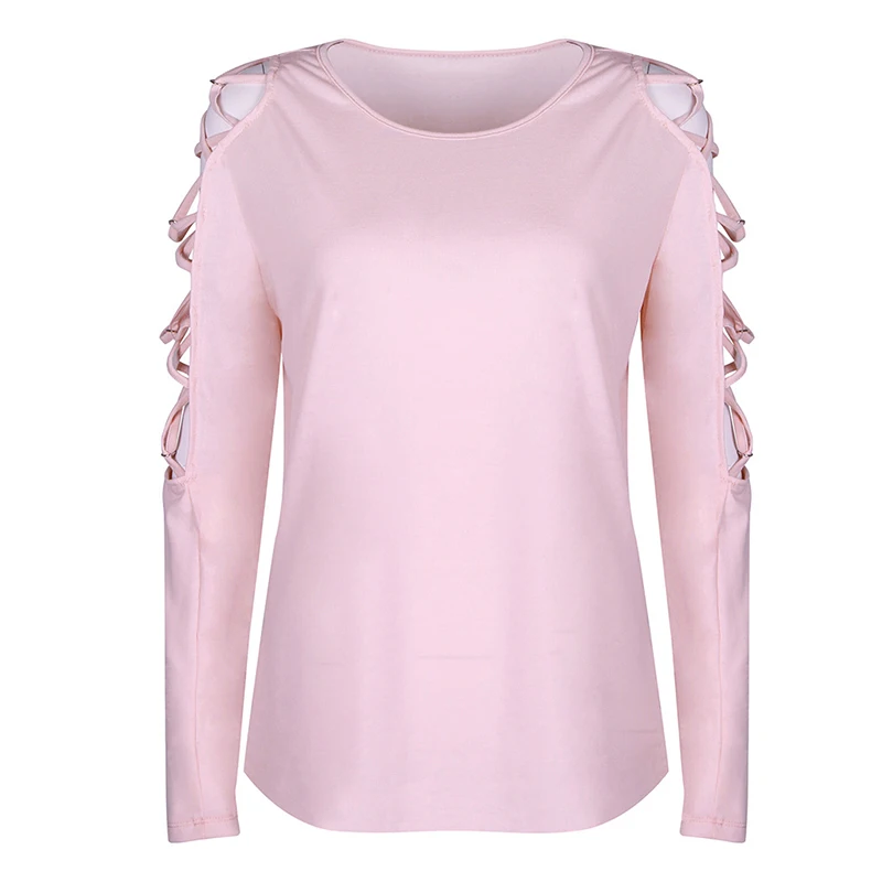 Горячая футболка женская с длинным рукавом Женские топы 2018 Весна Осень Женская