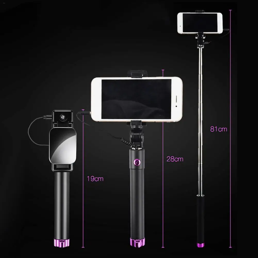 Мини селфи палка линии управления для мобильного телефона самопорирующийся