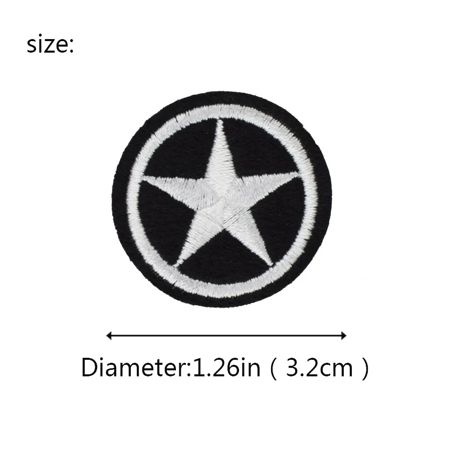 10 шт. нашивки со звездами для одежды черно белый значок нашивка с аппликацией