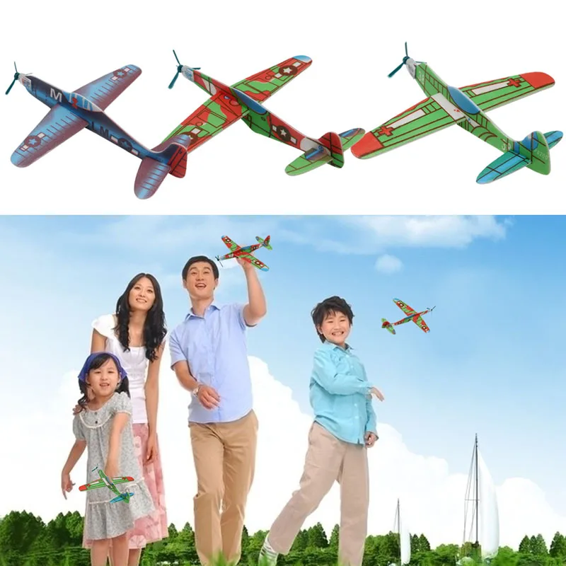 4 шт. Дети DIY мини пена ручной Flying самолеты планер образовательной модели игрушки