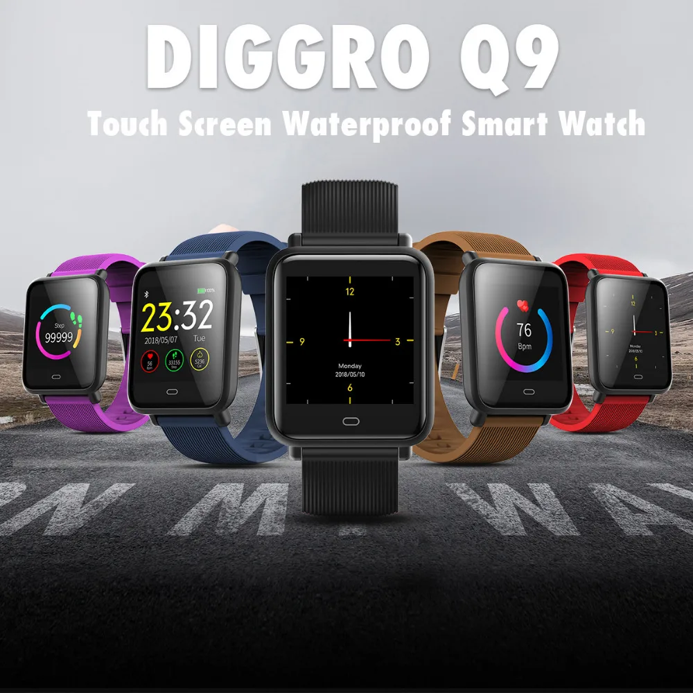 Умные часы Diggro Q9 с монитором артериального давления и пульса IP67