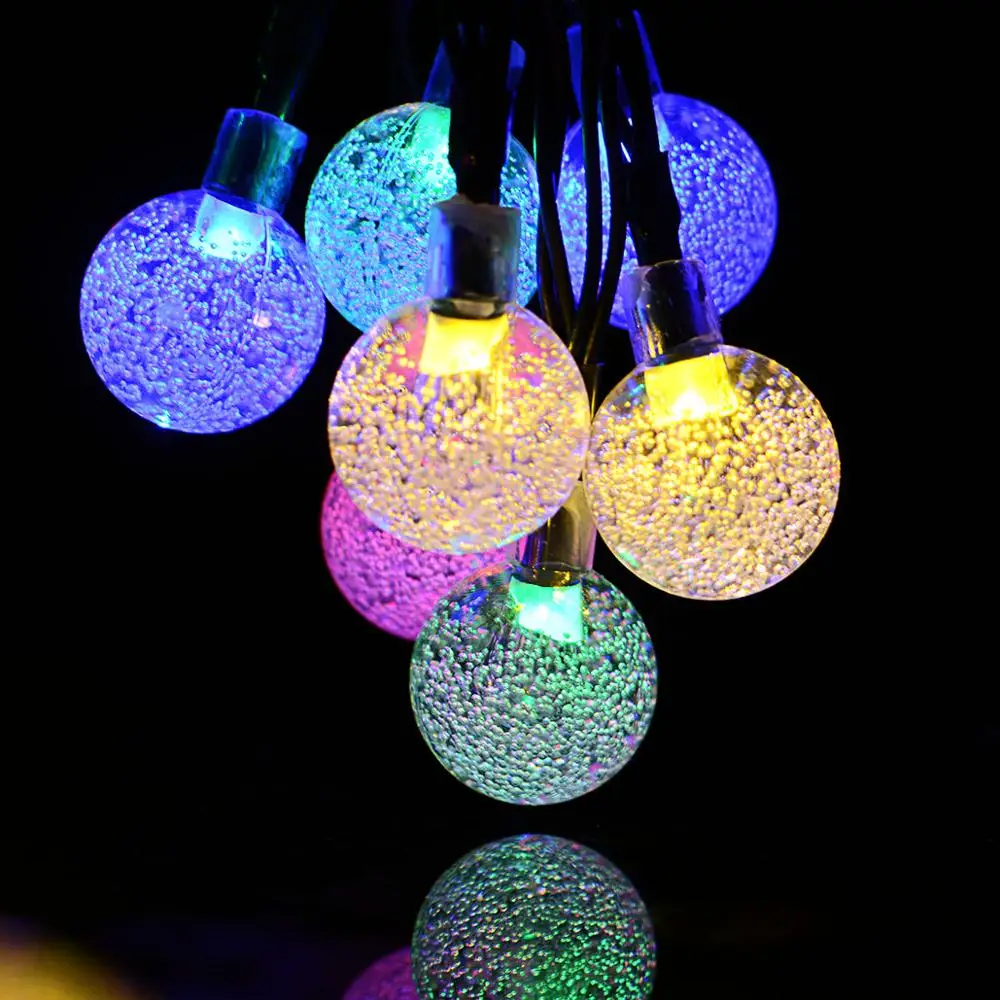 Водонепроницаемая Солнечная гирлянда 6 м 30 Led Bubble Garden Цветная декоративная лампа