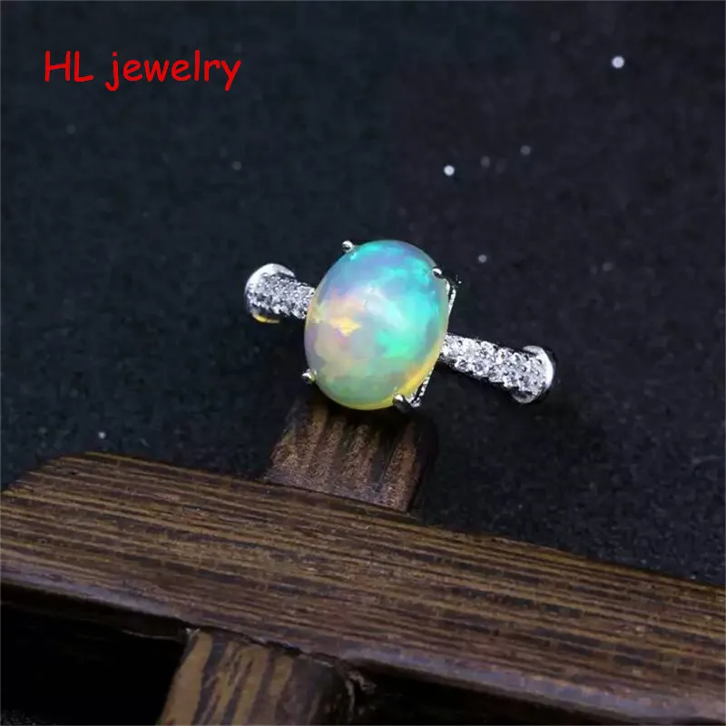 Австралийские кольца из натурального огненного опала 8x10 мм овальные женские