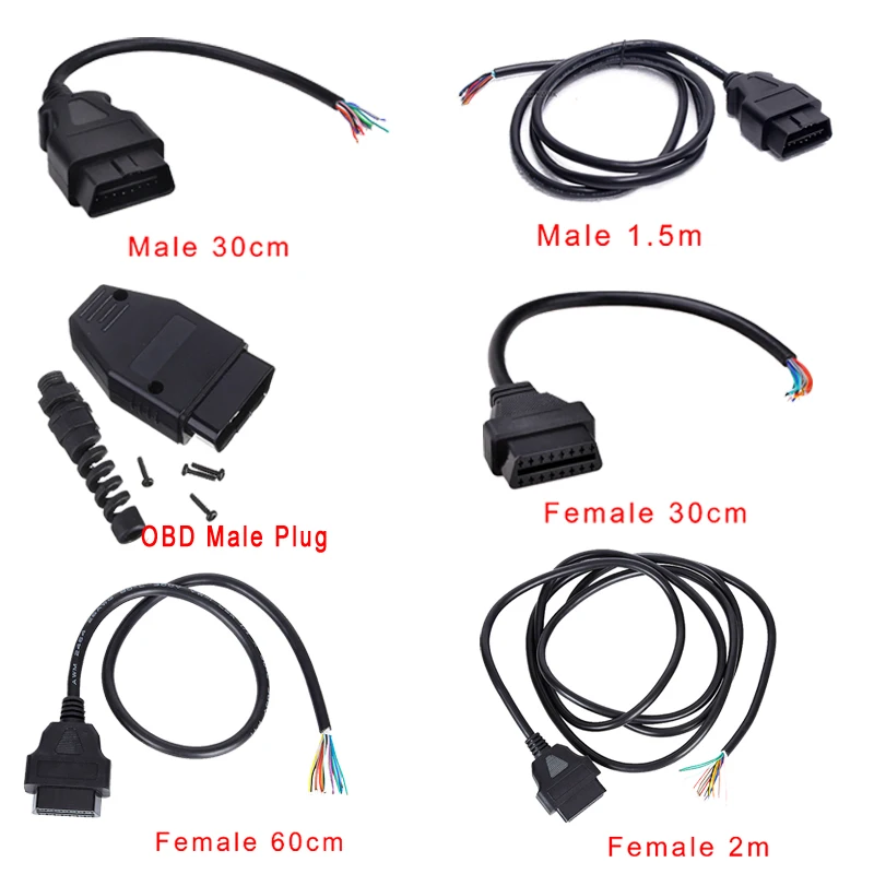 30 см/1 5 м 16 Pin штекер OBD2 II соединительный кабель + OBD Корпус SR винт удлинитель