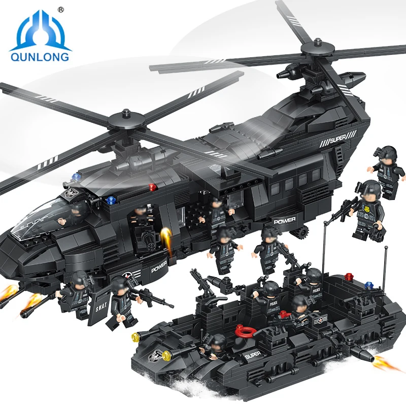 1351 шт. команда спецназа полицейский транспортный Вертолет совместимый город