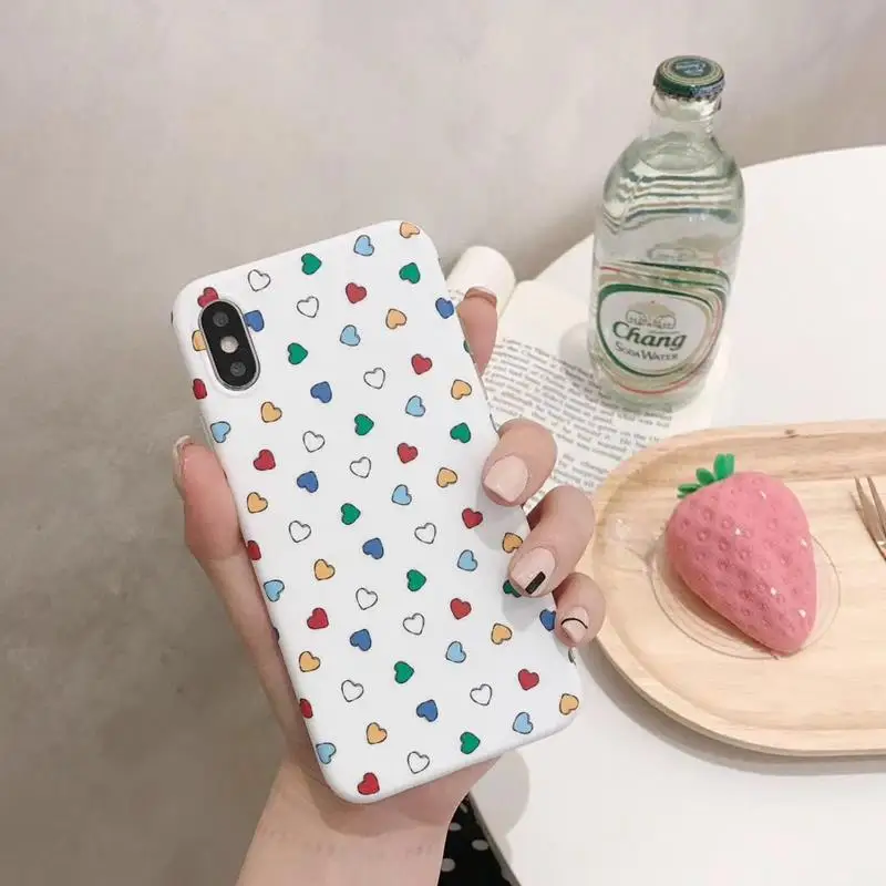 Модный окрашенный love shape мягкий Tpu чехол для телефона iphone Xs Max Xr x ударопрочный 6 6s