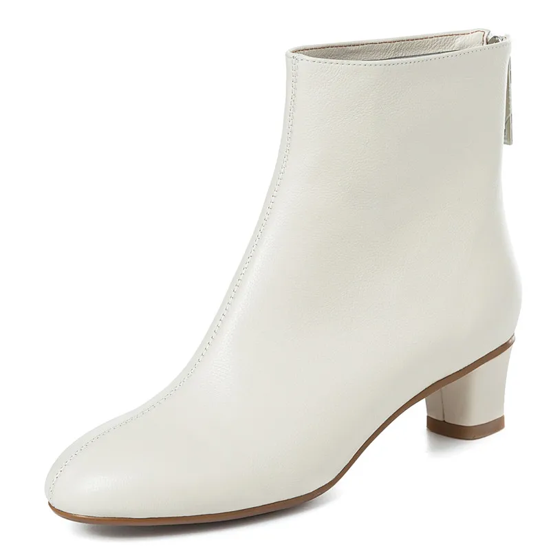 FEDONAS/высококачественные однотонные женские ботильоны из натуральной кожи