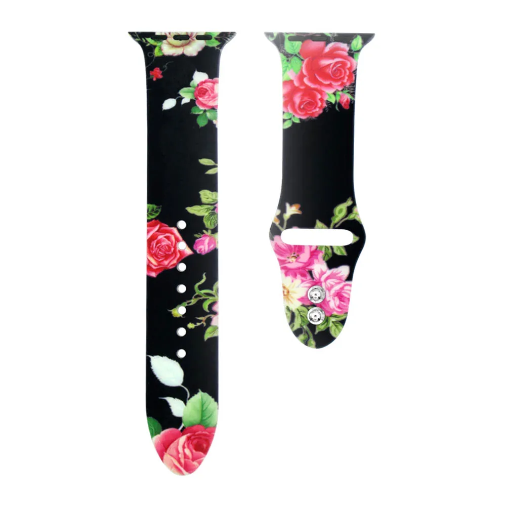 1 YUKIRIN спортивный силиконовый ремешок для Apple Watch band Case 38 42 мм 40 мм 44 мм для iwatch series 4 3 2 1 ткань с батиком в африканском стиле браслет - Цвет ремешка: 1