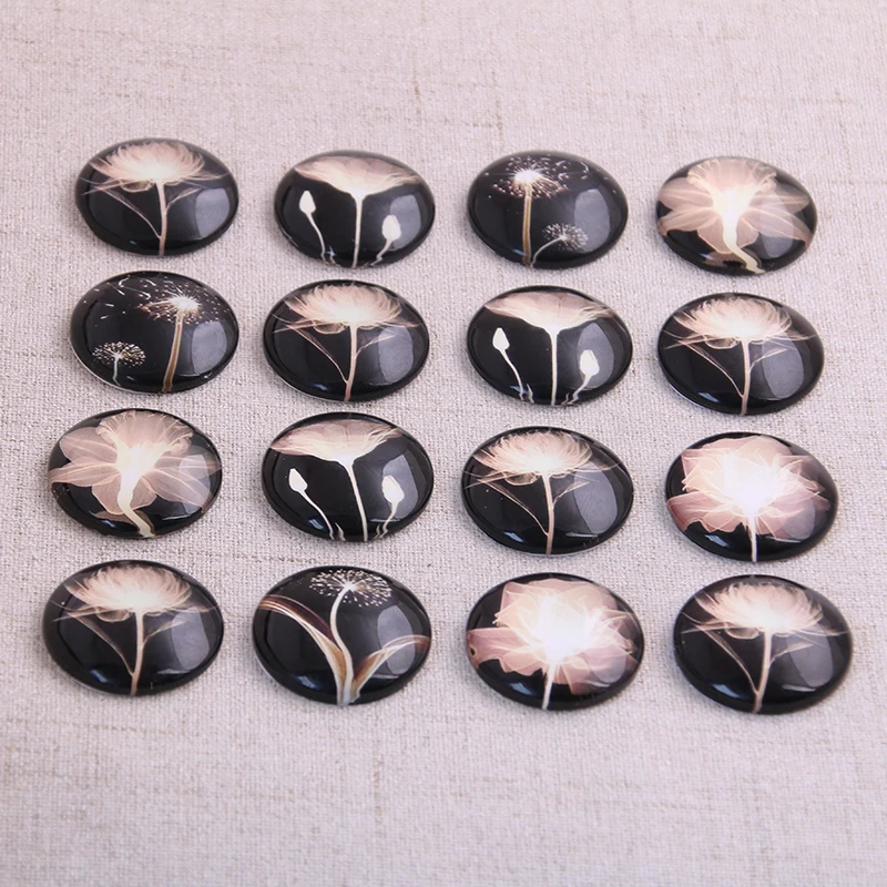 6 шт. микс ночное небо фейерверк узор Круглый Стеклянный кабошон 20 мм 25 купольная