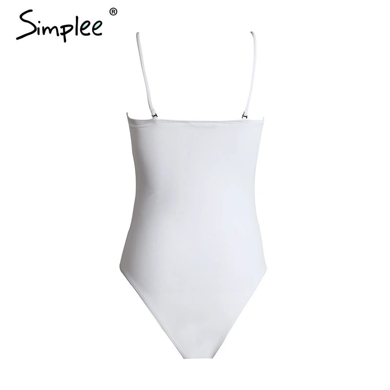 Simplee черный кружевной Цельный боди женские топы Летний Пляжный с открытой спиной