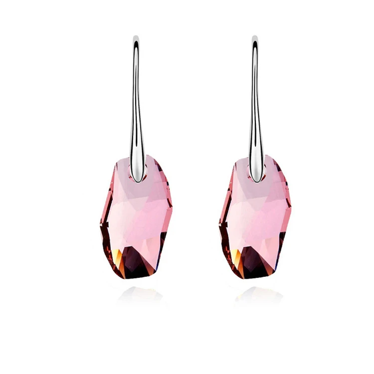 Malanda Кристалл от Swarovski Подвески Висячие серьги для женщин Роскошные новые модные брендовые Висячие серьги Свадебные ювелирные изделия подарок - Окраска металла: Light purple