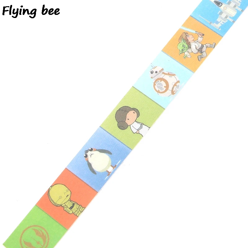 Flyingbee 15 мм X 5 м бумажные ленты ручной работы DIY Декоративные Васи клейкие ленты цветные крутые ленты X0267