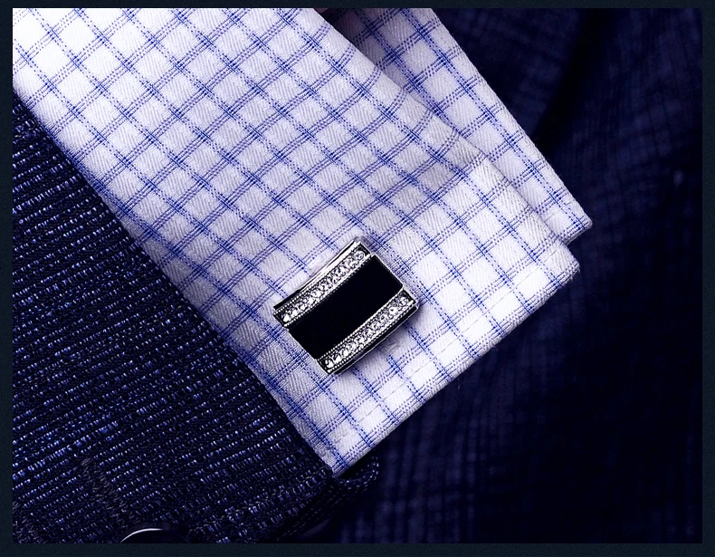 Мужские запонки на пуговицах KFLK роскошные черные Подарочные ювелирные изделия