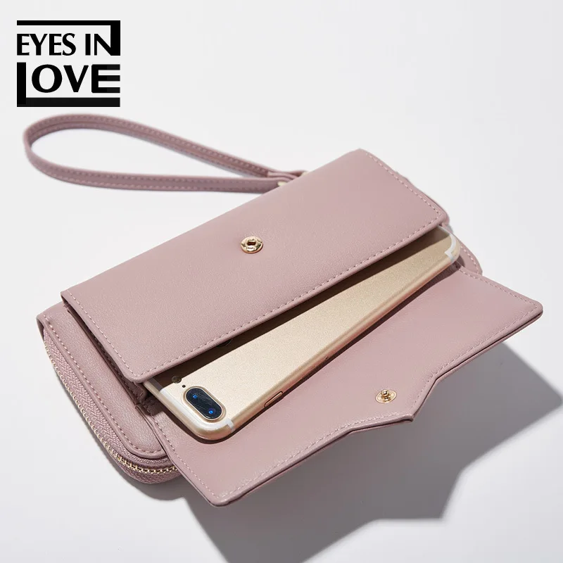 Женский кошелек Femal Wristlet для мобильного телефона вечеринки фиолетовый Cuzdan Carteira